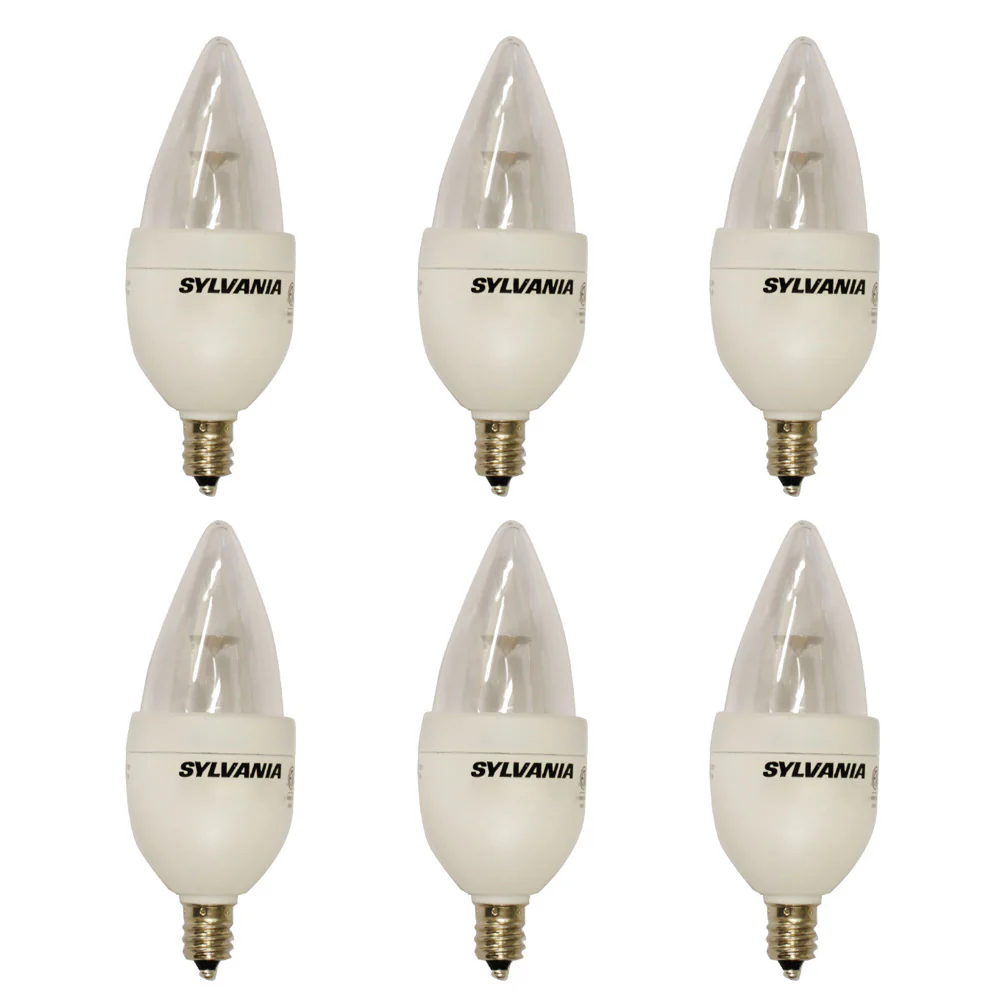 Sylvania 4w 120v B10 E12 2700k Dimmable LED Light Bulb - 6 pack