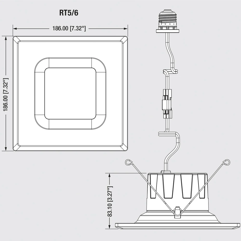 Sylvania 5-6 in 13w 4000K Square LED Downlight Recessed - Dimmable - 75w equiv - Image 2