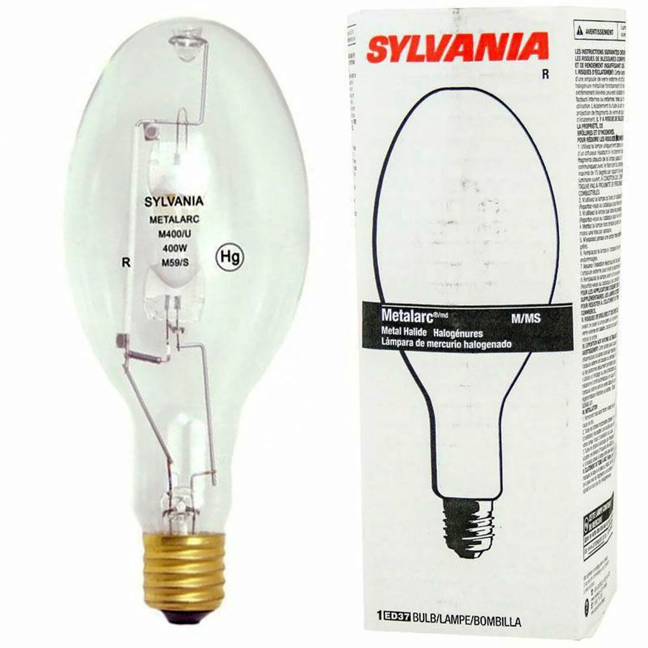 Sylvania M400/U/ED37 400w E39 Base 4200k M59/S Metalarc Metal Halide lamp - Image 2