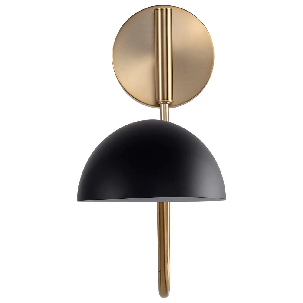 Trilby 1-Light Wall Sconce Matte Black with Burnished Brass - Image 5
