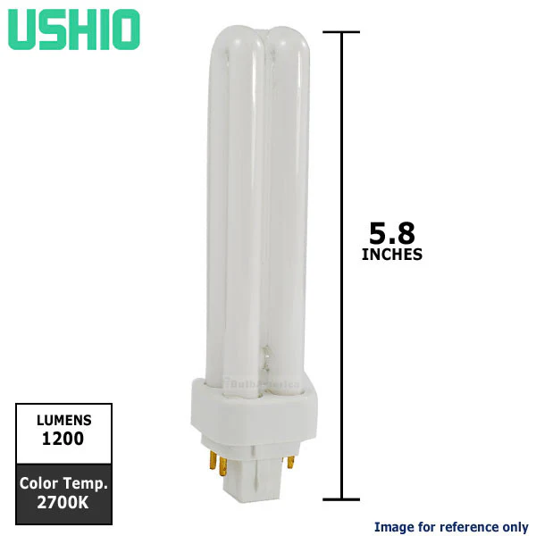 USHIO 18w CF18DE/827 Dimmable G24q-2 Compact Fluorescent Bulb - 75w equiv. - Image 2