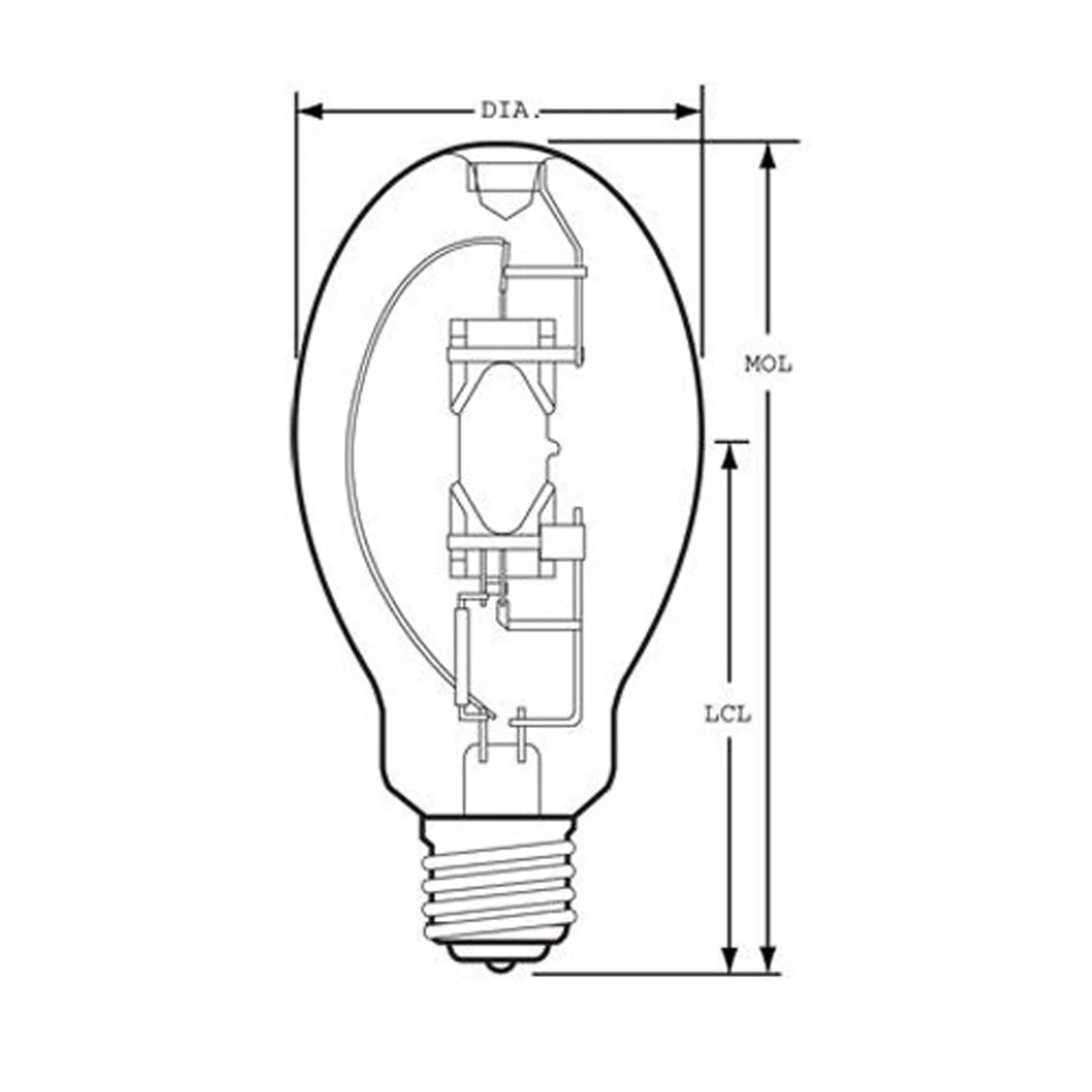 USHIO UMH-400/U ED37 400w 4000k E39 Mogul Screw UMH Metal Halide Bulb - Image 2