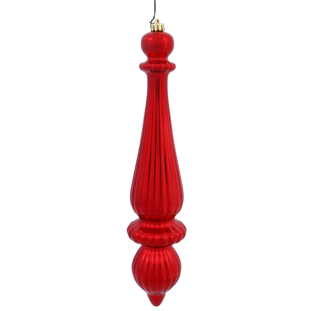 Vickerman 14 in. Red Shiny Finial Christmas Ornament