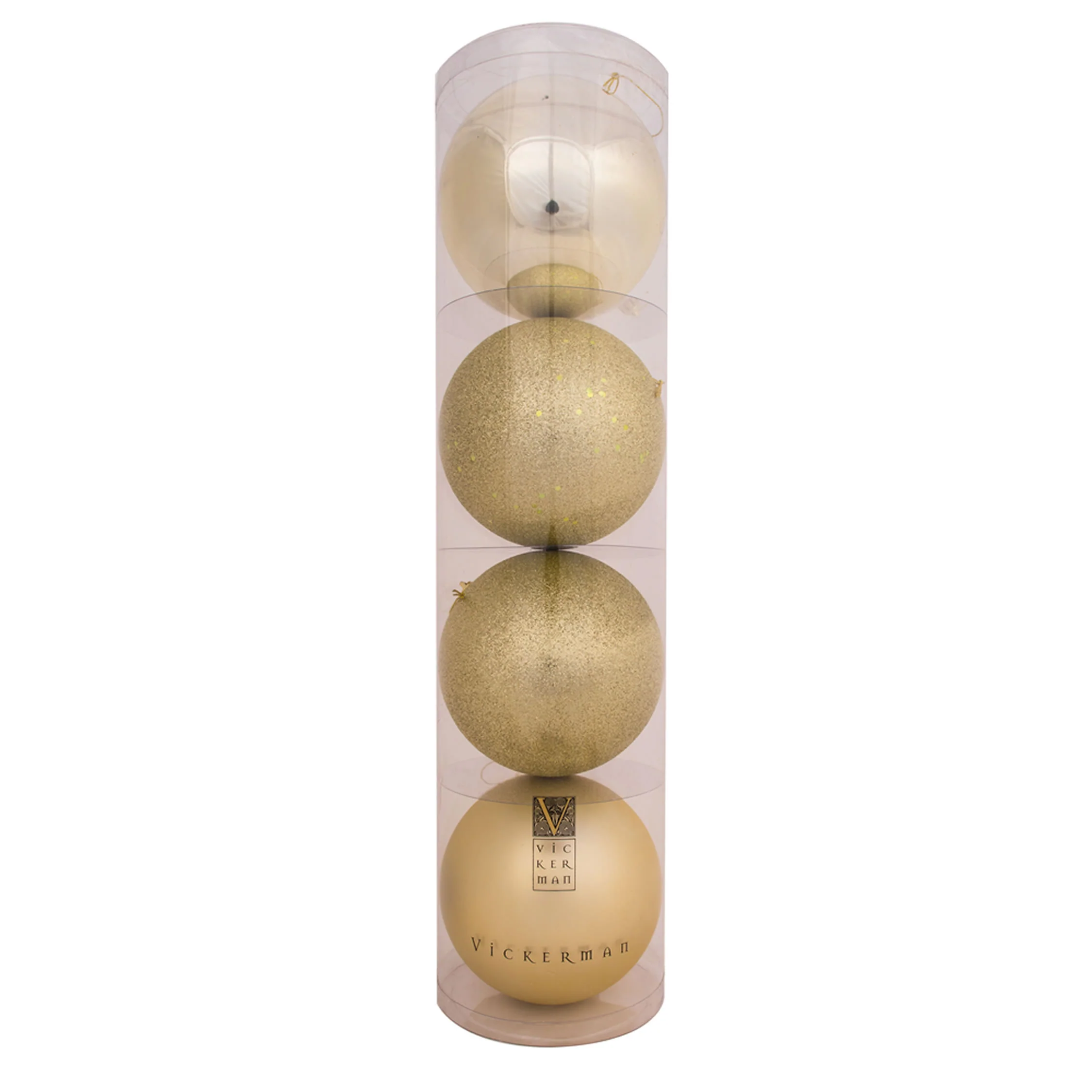 Vickerman 3 in. Champagne Ball 4-Finish Asst Christmas Ornament