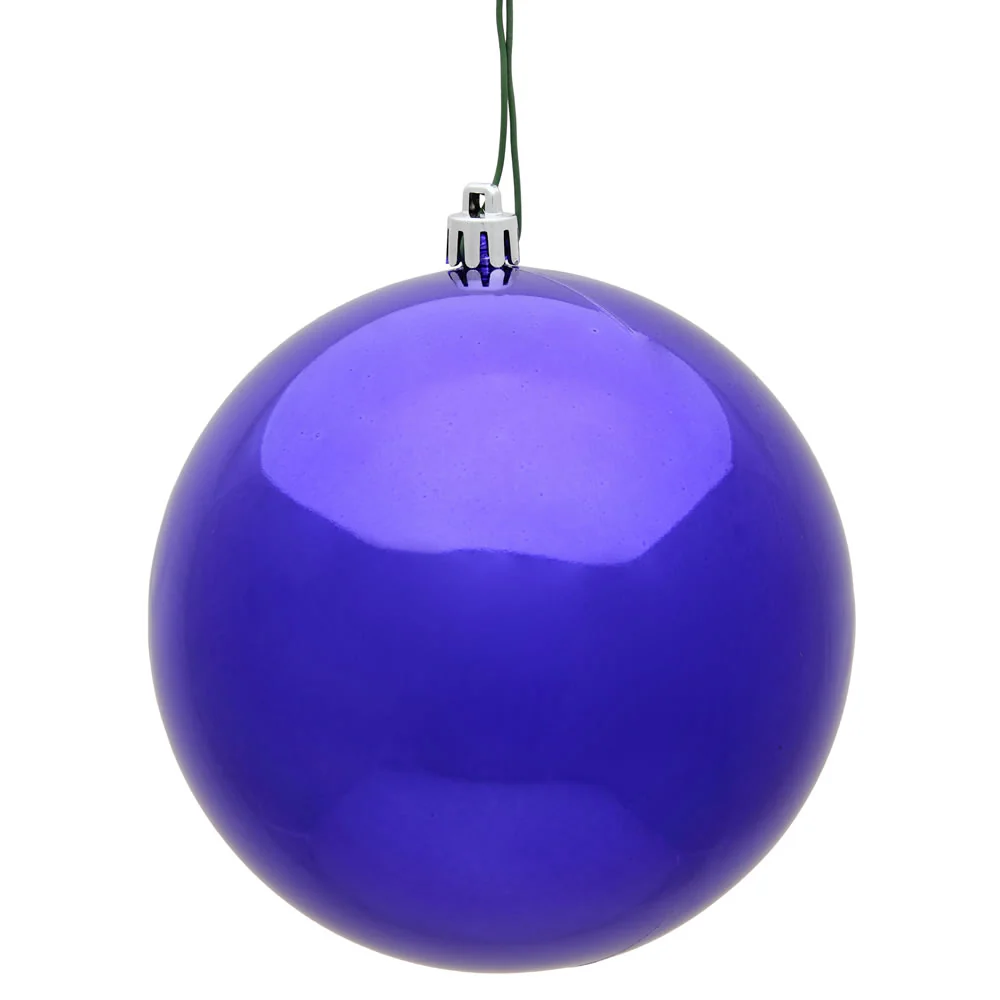 Vickerman 4.75 in. Purple Shiny Ball Christmas Ornament