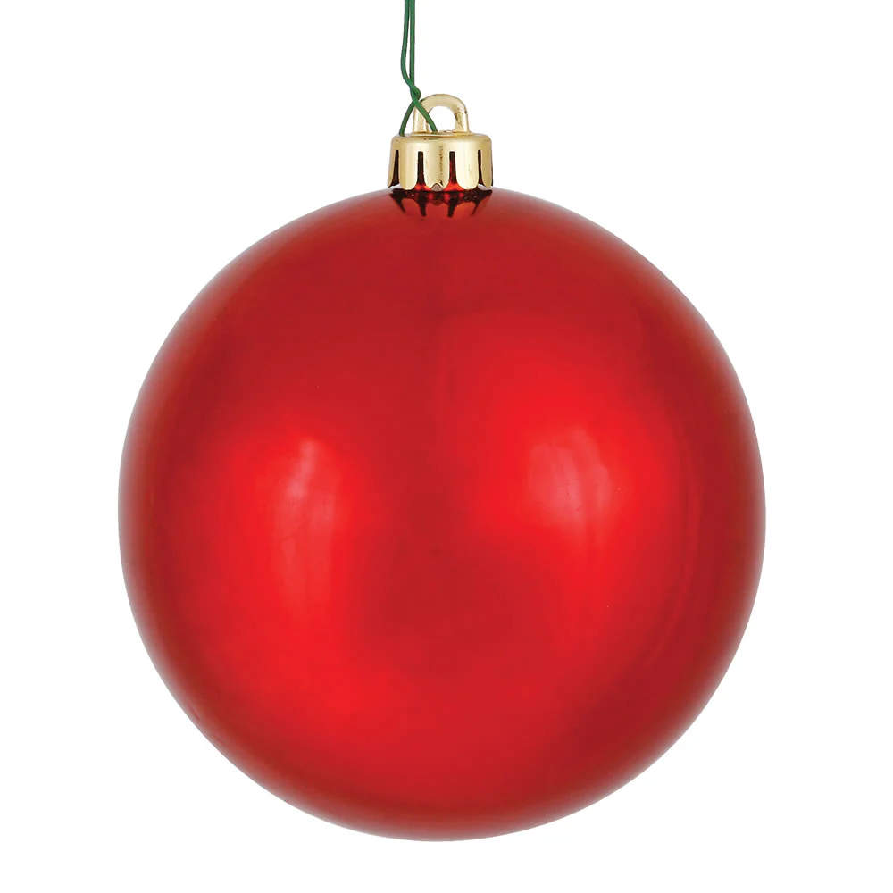 Vickerman 4.75 in. Red Shiny Ball Christmas Ornament