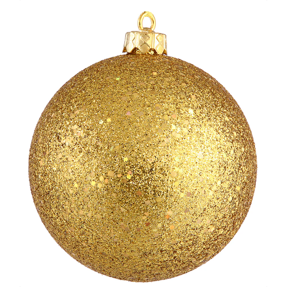 Vickerman 6 in. Antique Gold Ball Christmas Ornament