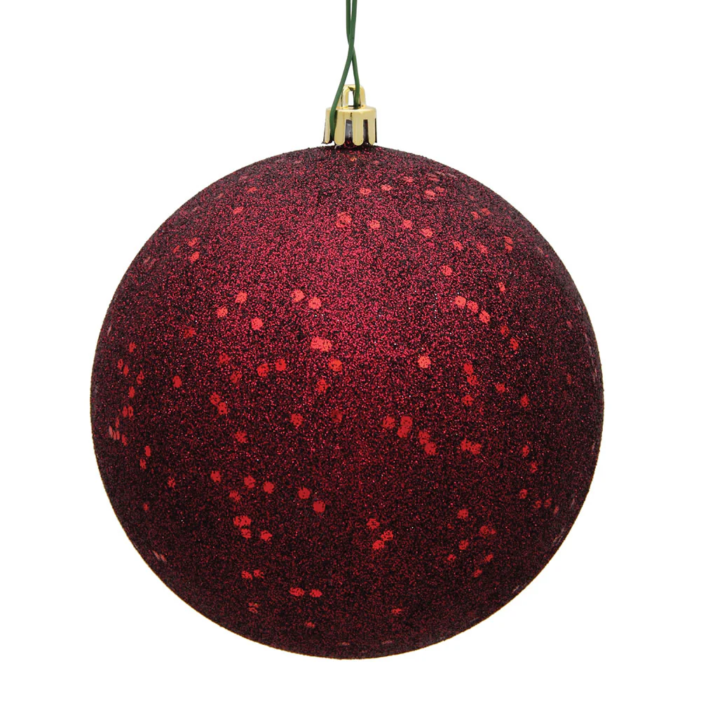 Vickerman 6 in. Burgundy Ball Christmas Ornament