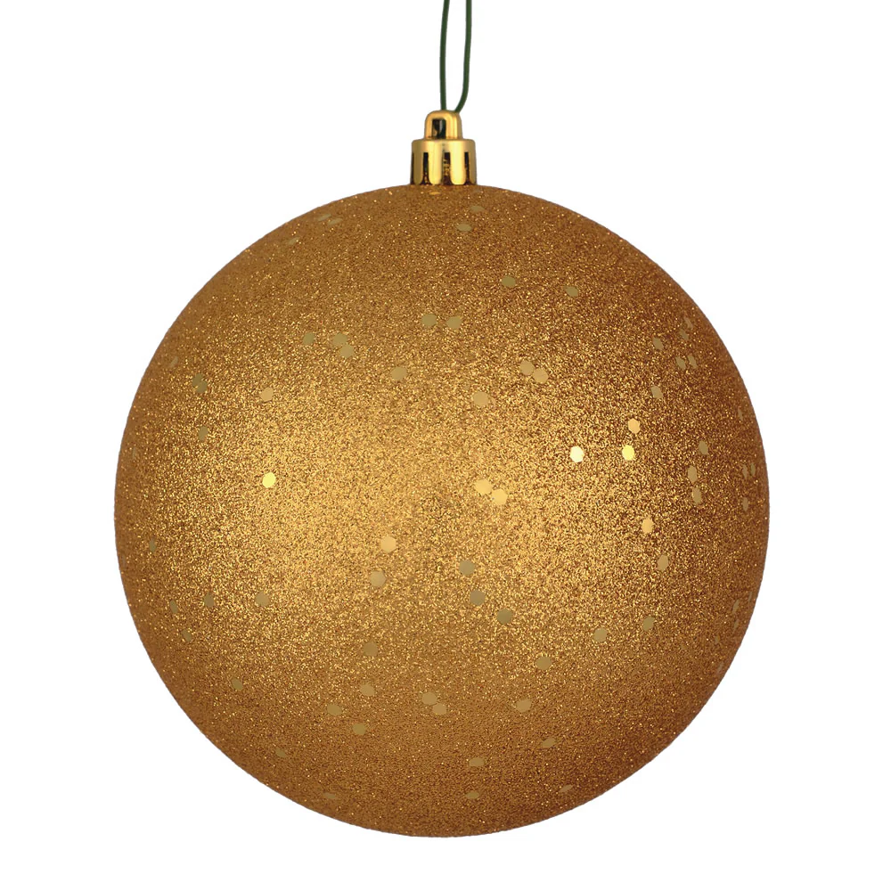 Vickerman 6 in. Copper Gold Ball Christmas Ornament
