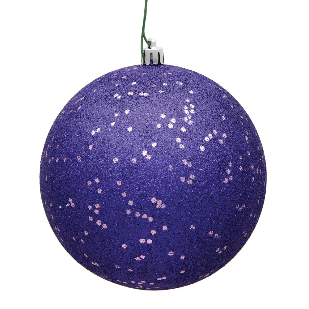 Vickerman 6 in. Purple Ball Christmas Ornament