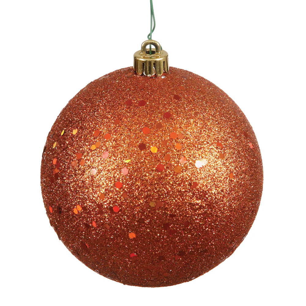 Vickerman 8 in. Burnished Orange Ball Christmas Ornament