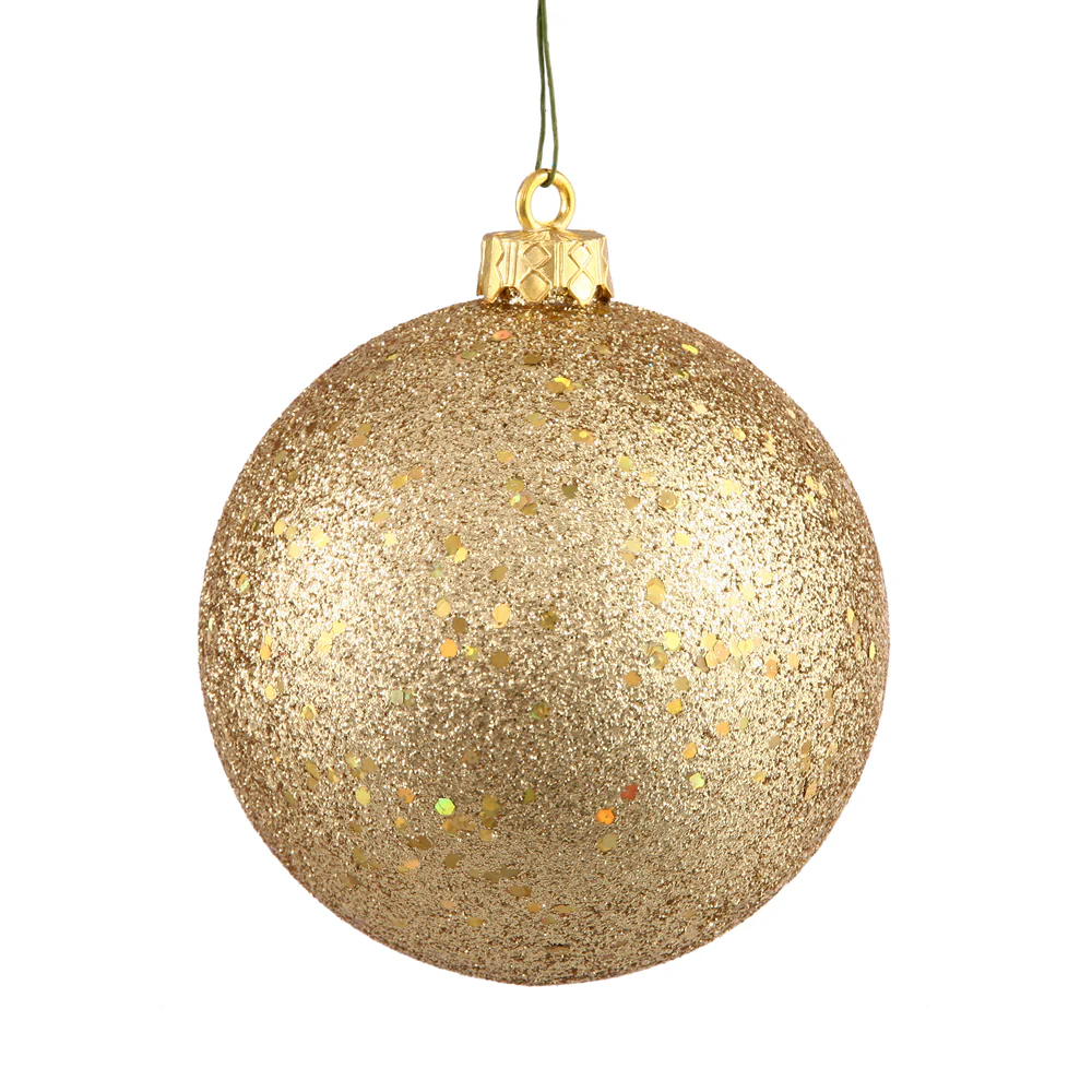 Vickerman 8 in. Gold Ball Christmas Ornament