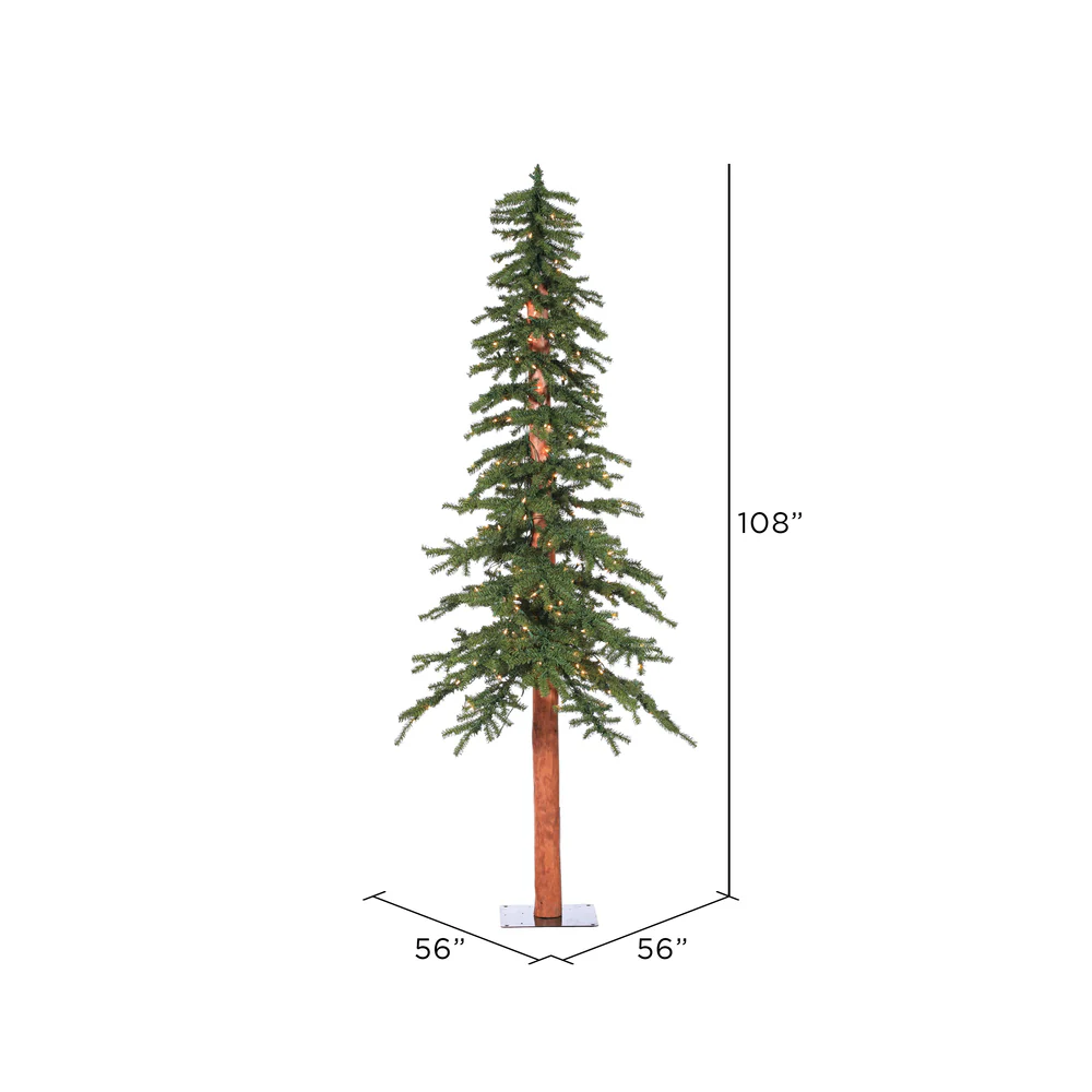 Vickerman 9ft. x 56in. Alpine Artificial Christmas Tree Warm White LED Lights - Image 3